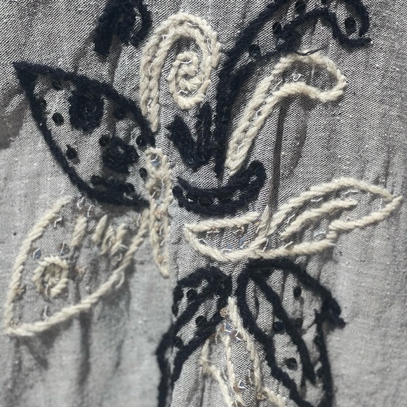 🩶 True Vintage Gray Circle Skirt Sequins L - Picture 5 of 9